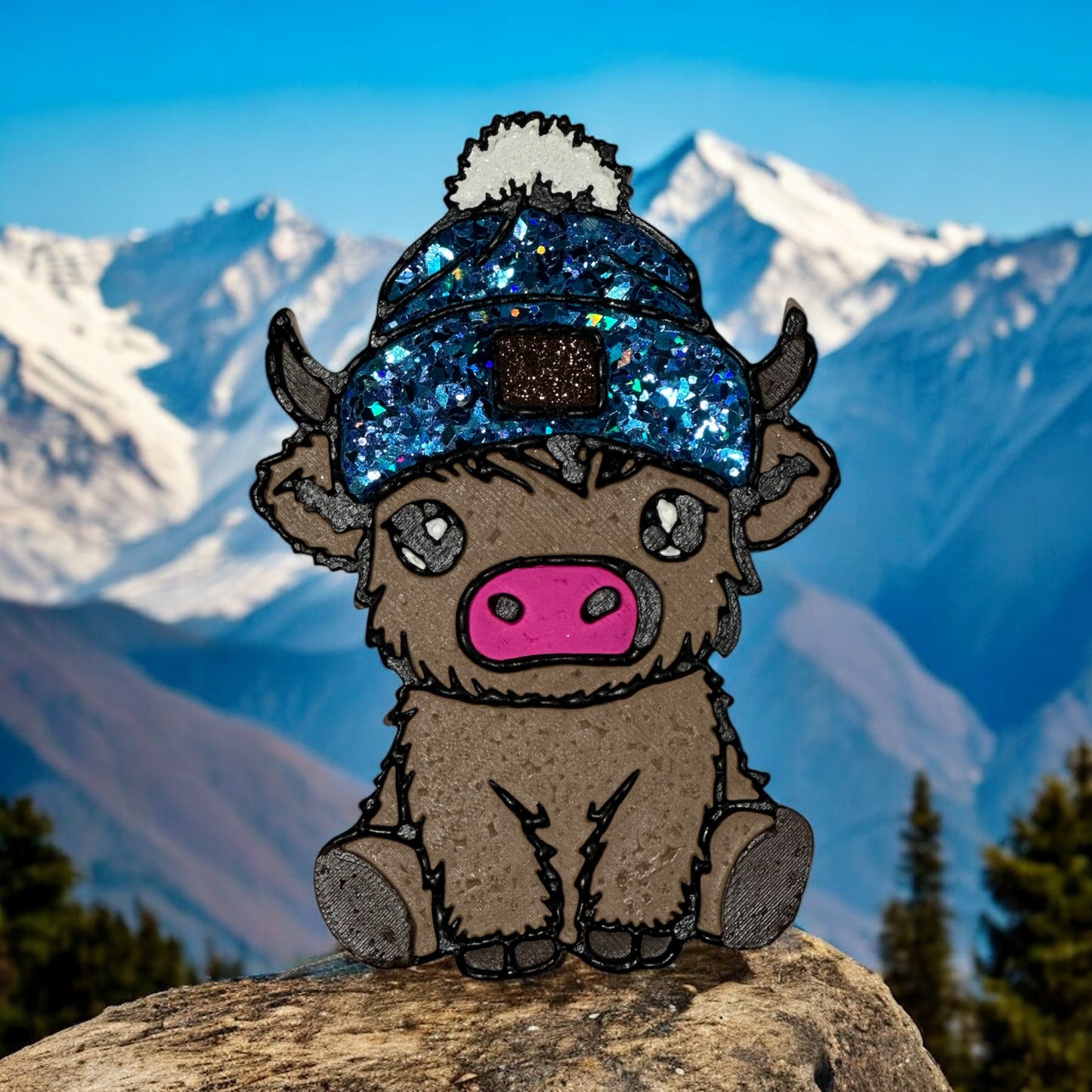 Winter Highland Cow